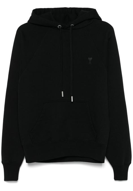 adc hooded sweatshirt unisex black AMI PARIS | USW274.747001